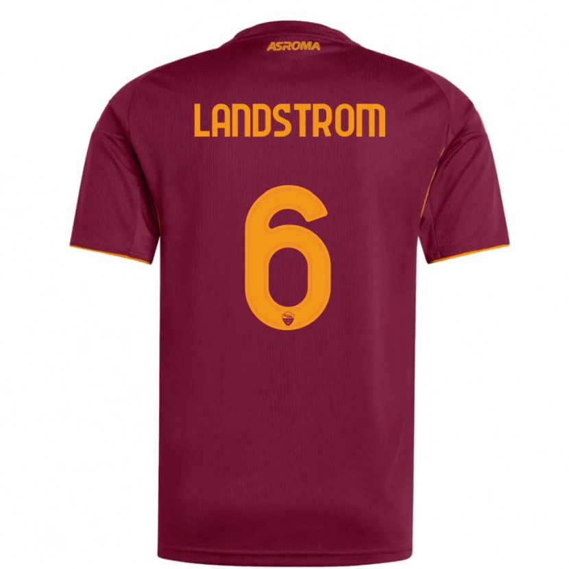 Danxen Män Elin Landstrom #6 Vinröd Orange Hemmatröja Matchtröjor 2025/26 Tröjor T-Tröja