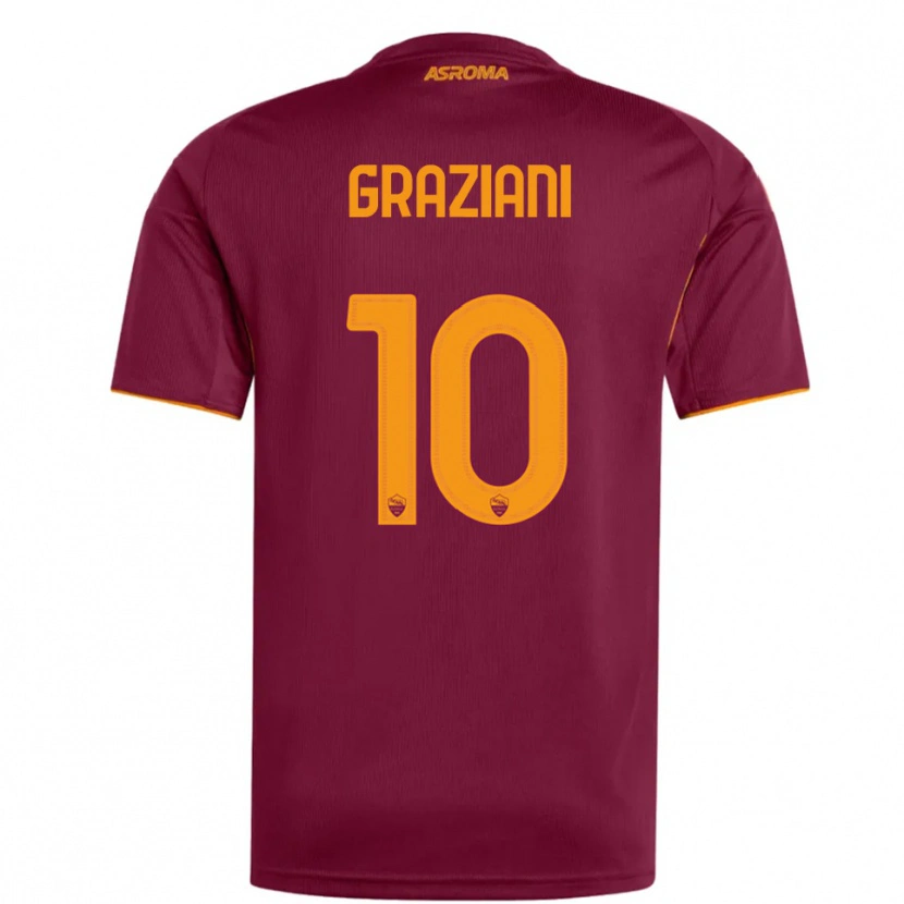 Danxen Män Leonardo Graziani #10 Vinröd Orange Hemmatröja Matchtröjor 2025/26 Tröjor T-Tröja