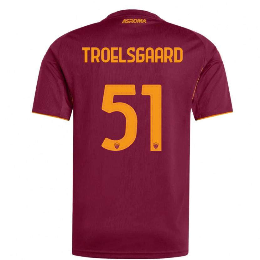 Danxen Män Sanne Troelsgaard Nielsen #51 Vinröd Orange Hemmatröja Matchtröjor 2025/26 Tröjor T-Tröja