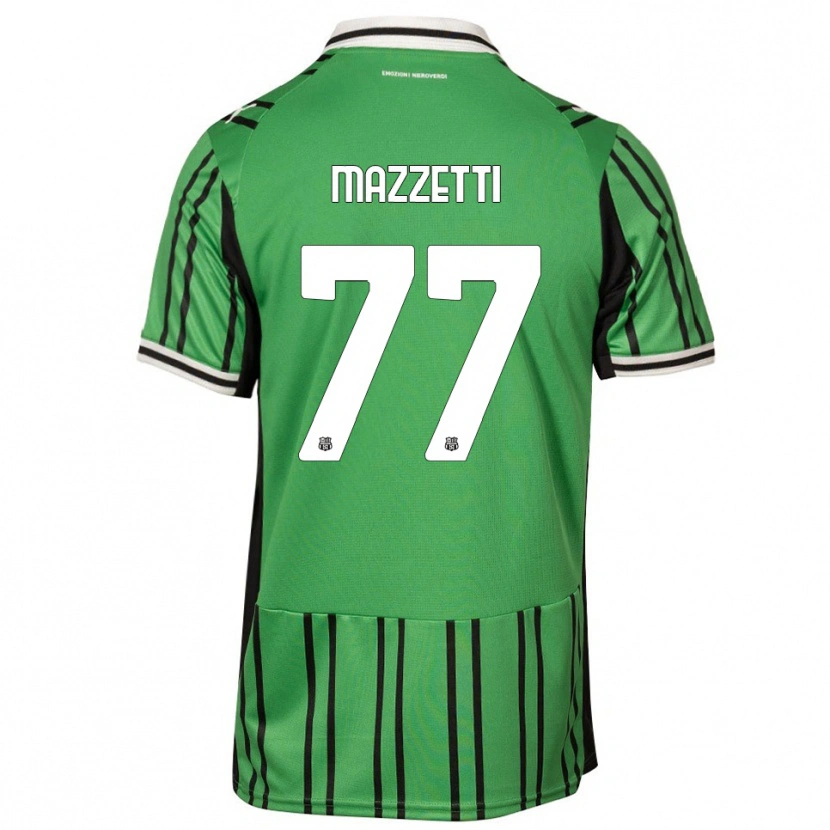 Danxen Män Riccardo Mazzetti #77 Grön Svart Hemmatröja Matchtröjor 2025/26 Tröjor T-Tröja
