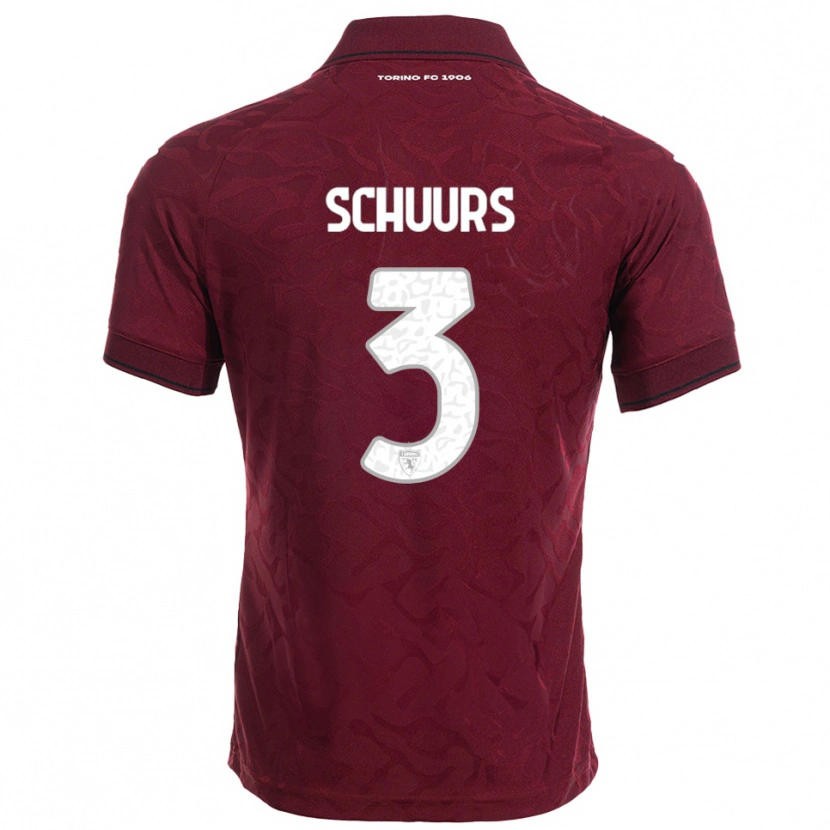 Danxen Män Perr Schuurs #3 Vinröd Vit Hemmatröja Matchtröjor 2025/26 Tröjor T-Tröja