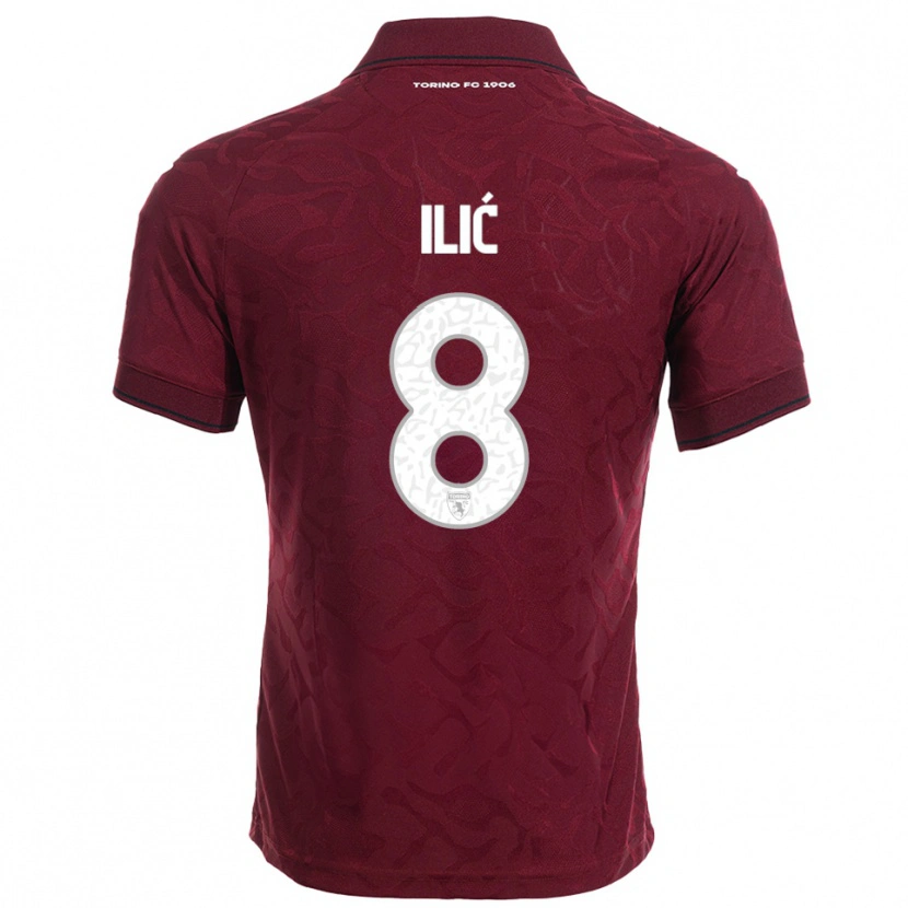 Danxen Män Ivan Ilić #8 Vinröd Vit Hemmatröja Matchtröjor 2025/26 Tröjor T-Tröja