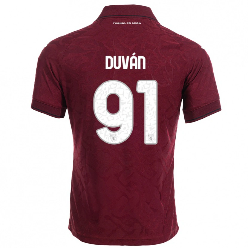 Danxen Män Duván Zapata #91 Vinröd Vit Hemmatröja Matchtröjor 2025/26 Tröjor T-Tröja
