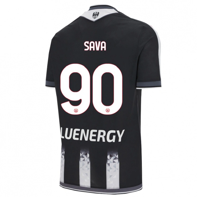 Danxen Män Răzvan Sava #90 Svart Vit Hemmatröja Matchtröjor 2025/26 Tröjor T-Tröja