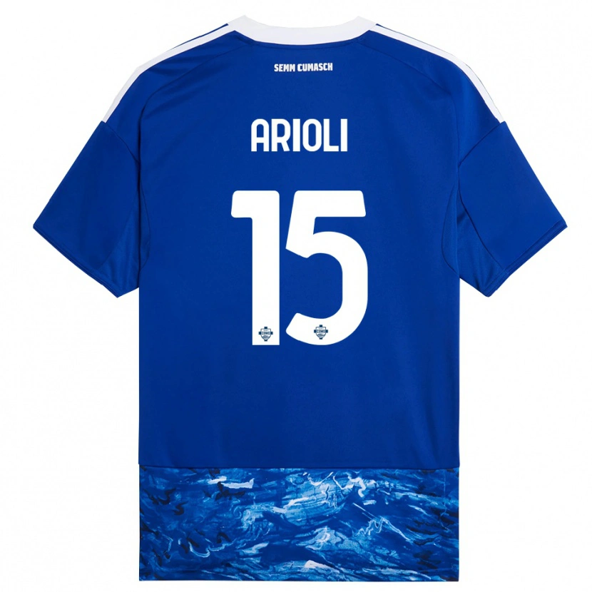 Danxen Män Mattia Arioli #15 Blå Vit Hemmatröja Matchtröjor 2025/26 Tröjor T-Tröja