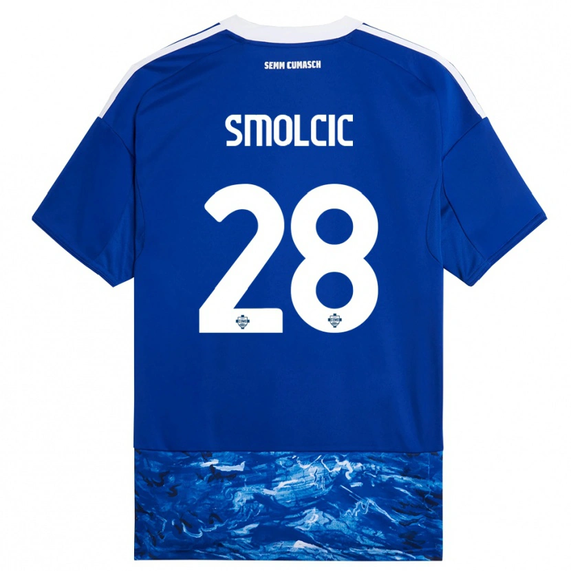 Danxen Män Ivan Smolcic #28 Blå Vit Hemmatröja Matchtröjor 2025/26 Tröjor T-Tröja