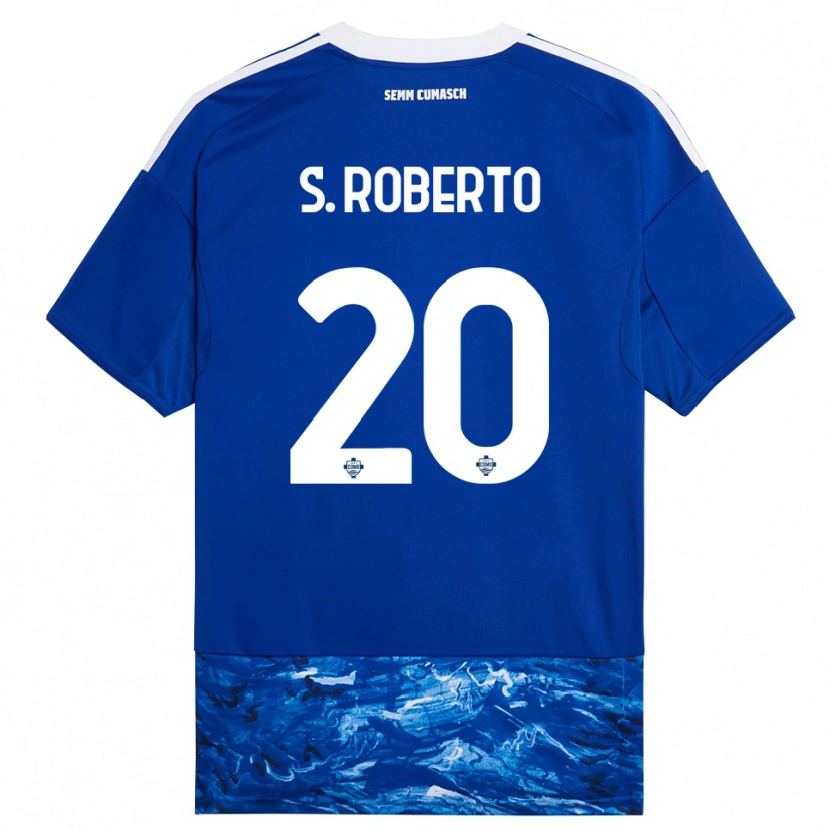 Danxen Män Sergi Roberto #20 Blå Vit Hemmatröja Matchtröjor 2025/26 Tröjor T-Tröja