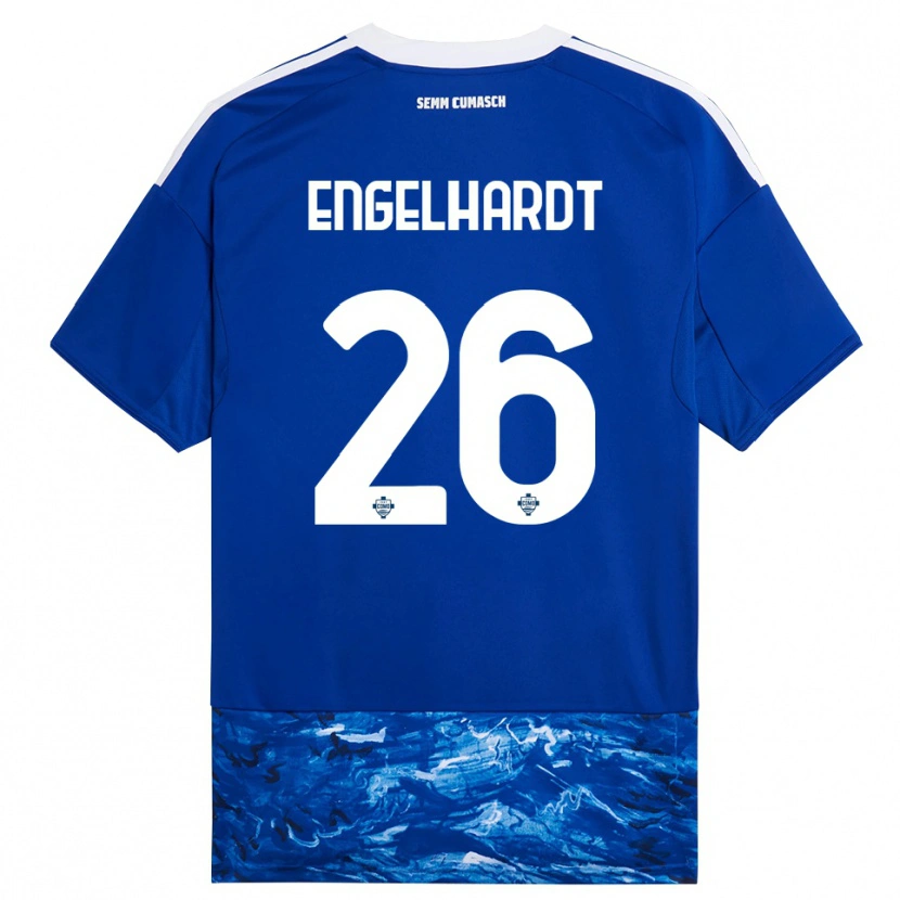 Danxen Män Yannik Engelhardt #26 Blå Vit Hemmatröja Matchtröjor 2025/26 Tröjor T-Tröja