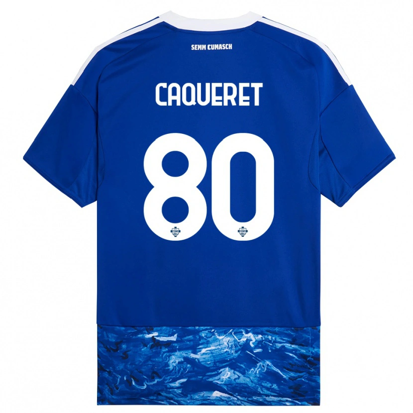 Danxen Män Maxence Caqueret #80 Blå Vit Hemmatröja Matchtröjor 2025/26 Tröjor T-Tröja