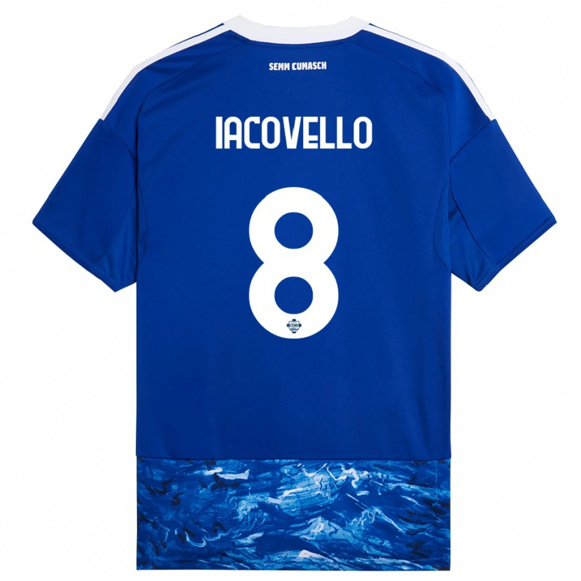 Danxen Män Mattia Iacovello #8 Blå Vit Hemmatröja Matchtröjor 2025/26 Tröjor T-Tröja