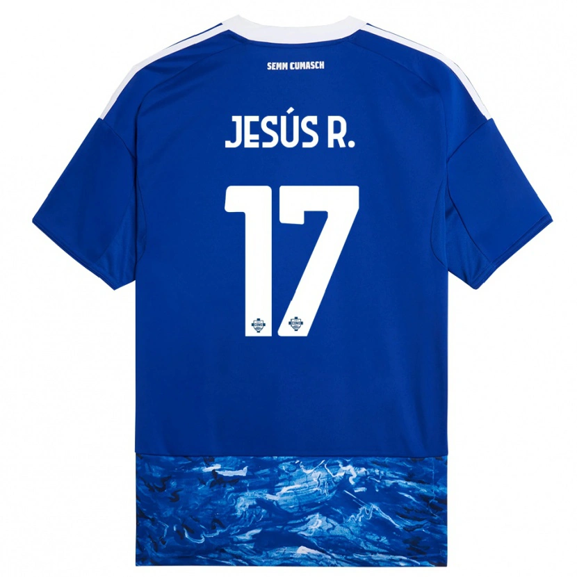 Danxen Män Jesús Rodríguez #17 Blå Vit Hemmatröja Matchtröjor 2025/26 Tröjor T-Tröja