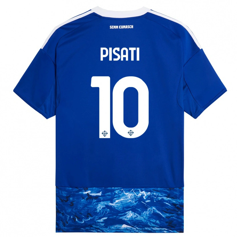 Danxen Män Samuele Pisati #10 Blå Vit Hemmatröja Matchtröjor 2025/26 Tröjor T-Tröja