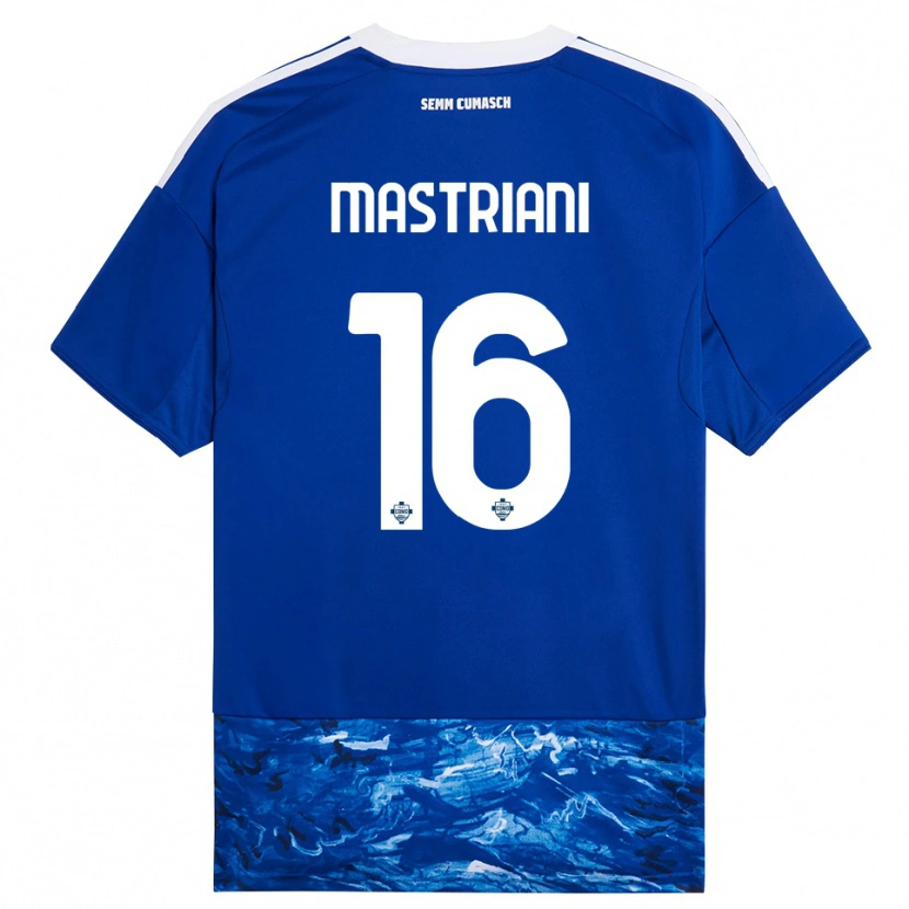 Danxen Män Salvatore Mastriani #16 Blå Vit Hemmatröja Matchtröjor 2025/26 Tröjor T-Tröja