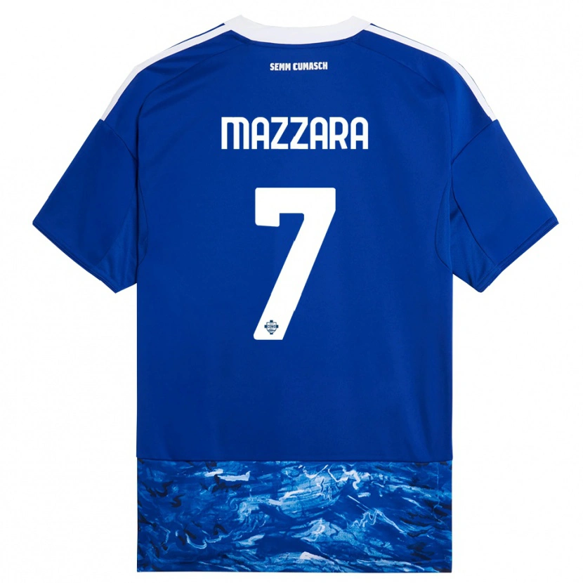 Danxen Män Cristian Mazzara #7 Blå Vit Hemmatröja Matchtröjor 2025/26 Tröjor T-Tröja