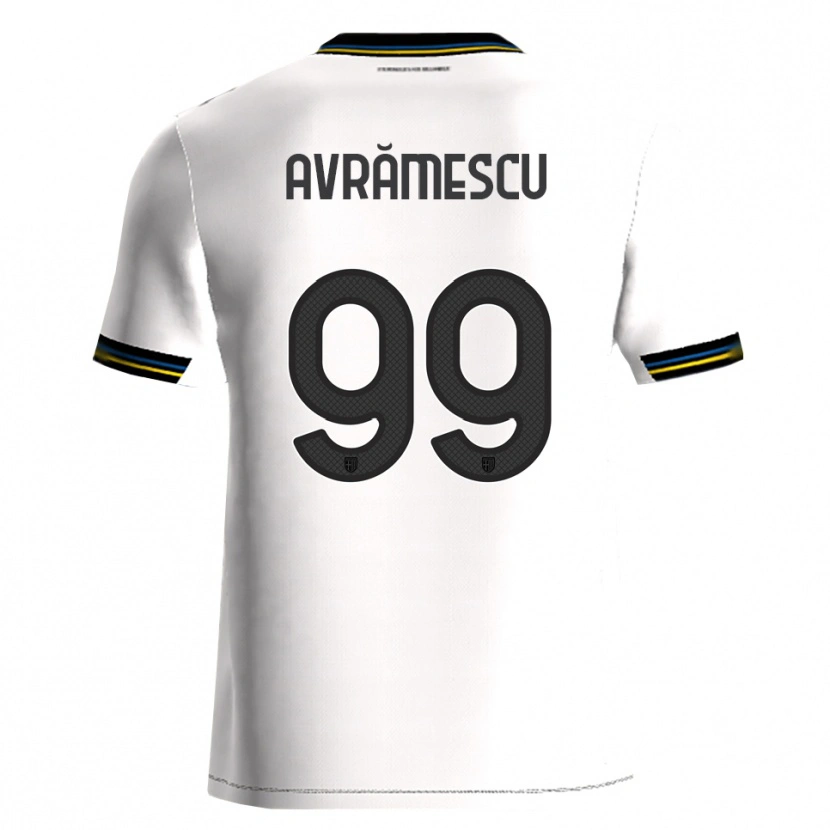 Danxen Män Ianis Avrămescu #99 Vit Svart Hemmatröja Matchtröjor 2025/26 Tröjor T-Tröja