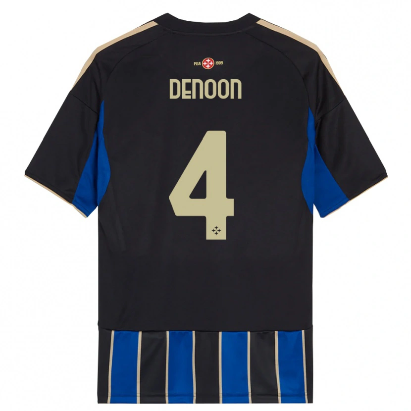 Danxen Män Daniel Denoon #4 Svart Blå Hemmatröja Matchtröjor 2025/26 Tröjor T-Tröja