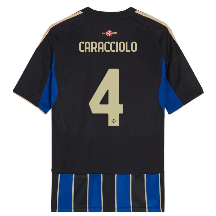 Danxen Män Antonio Caracciolo #4 Svart Blå Hemmatröja Matchtröjor 2025/26 Tröjor T-Tröja