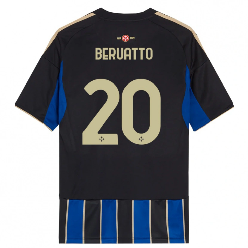 Danxen Män Pietro Beruatto #20 Svart Blå Hemmatröja Matchtröjor 2025/26 Tröjor T-Tröja