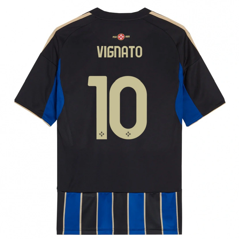Danxen Män Emanuel Vignato #10 Svart Blå Hemmatröja Matchtröjor 2025/26 Tröjor T-Tröja