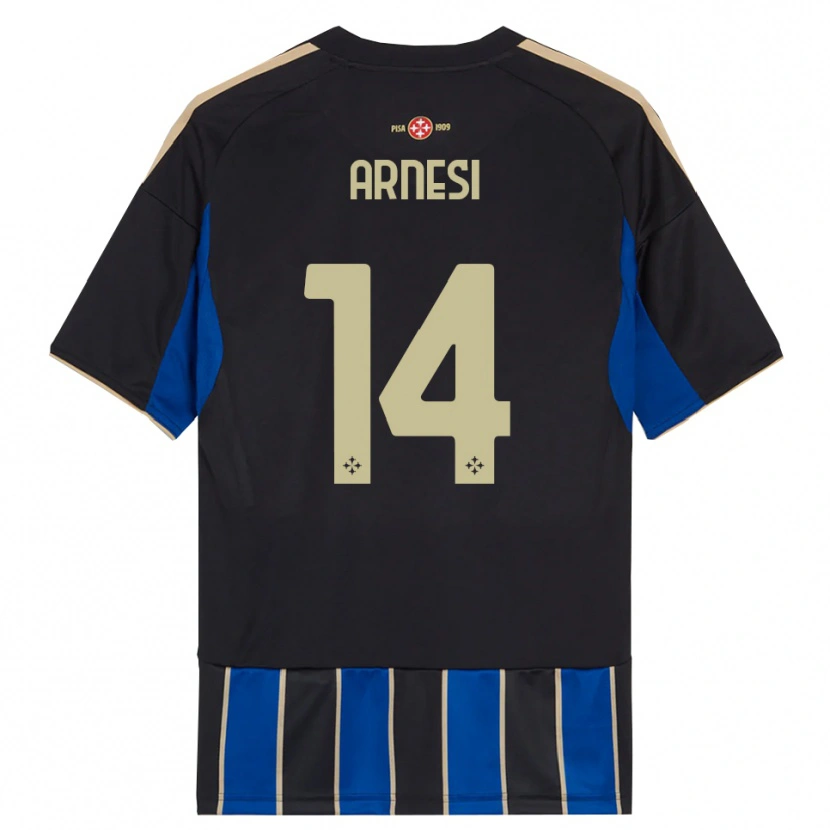 Danxen Män Lorenzo Arnesi #14 Svart Blå Hemmatröja Matchtröjor 2025/26 Tröjor T-Tröja