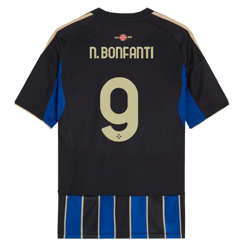 Danxen Män Nicholas Bonfanti #9 Svart Blå Hemmatröja Matchtröjor 2025/26 Tröjor T-Tröja