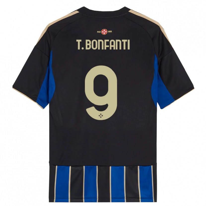 Danxen Män Thomas Bonfanti #9 Svart Blå Hemmatröja Matchtröjor 2025/26 Tröjor T-Tröja