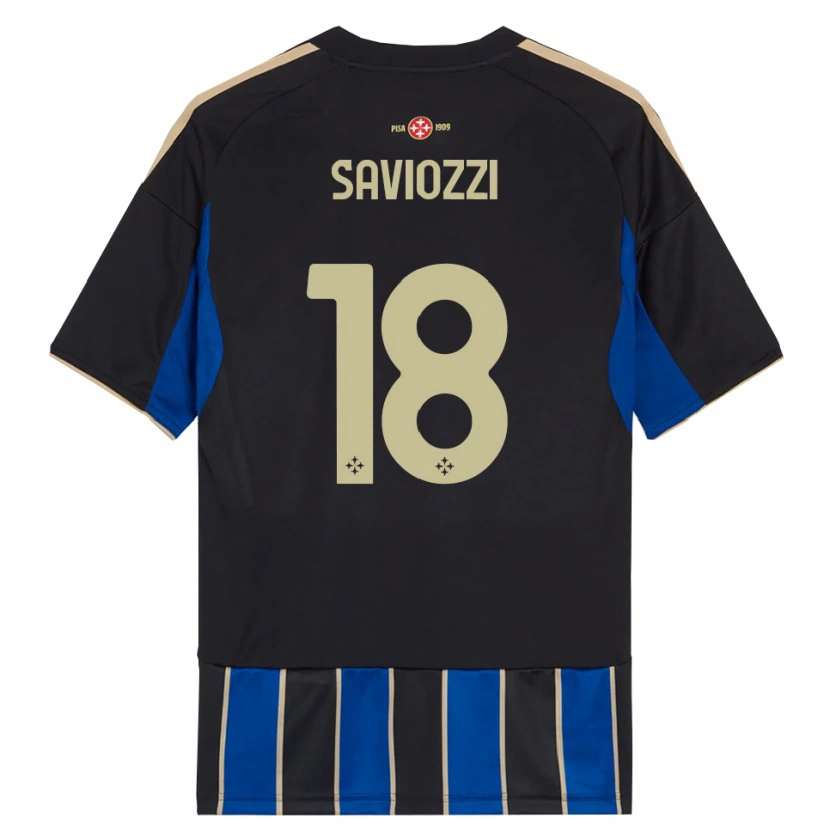Danxen Män Mattia Saviozzi #18 Svart Blå Hemmatröja Matchtröjor 2025/26 Tröjor T-Tröja