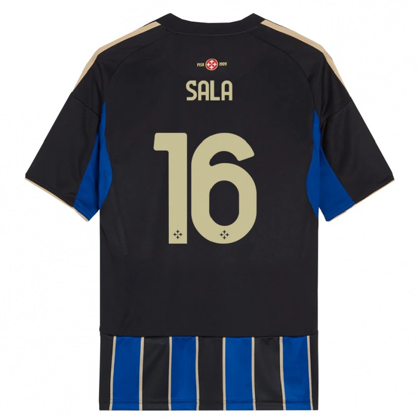 Danxen Män Mattia Sala #16 Svart Blå Hemmatröja Matchtröjor 2025/26 Tröjor T-Tröja