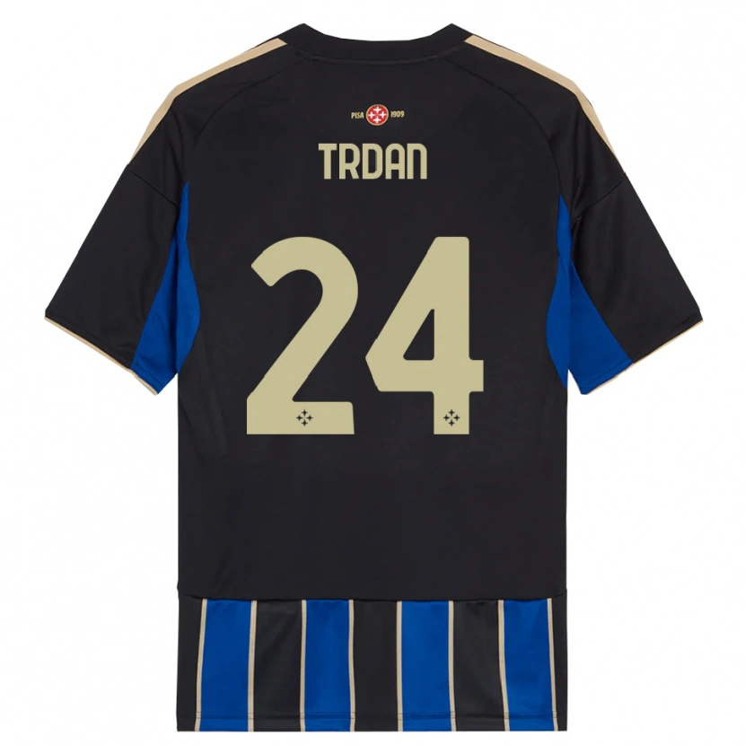 Danxen Män Miha Trdan #24 Svart Blå Hemmatröja Matchtröjor 2025/26 Tröjor T-Tröja