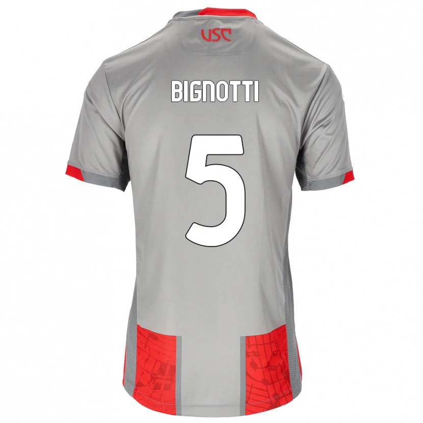 Danxen Män Francesco Bignotti #5 Röd Grå Hemmatröja Matchtröjor 2025/26 Tröjor T-Tröja