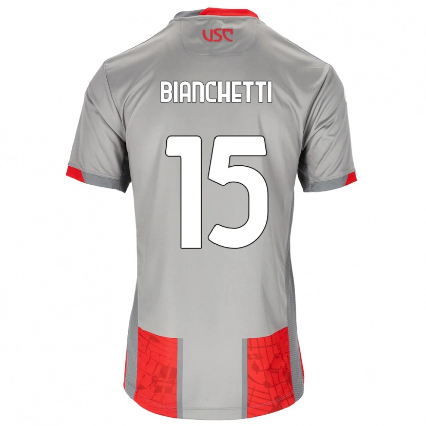 Danxen Män Matteo Bianchetti #15 Röd Grå Hemmatröja Matchtröjor 2025/26 Tröjor T-Tröja