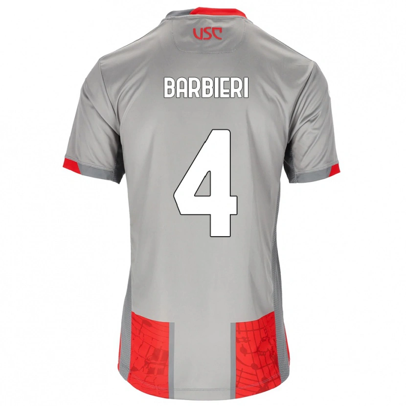 Danxen Män Tommaso Barbieri #4 Röd Grå Hemmatröja Matchtröjor 2025/26 Tröjor T-Tröja