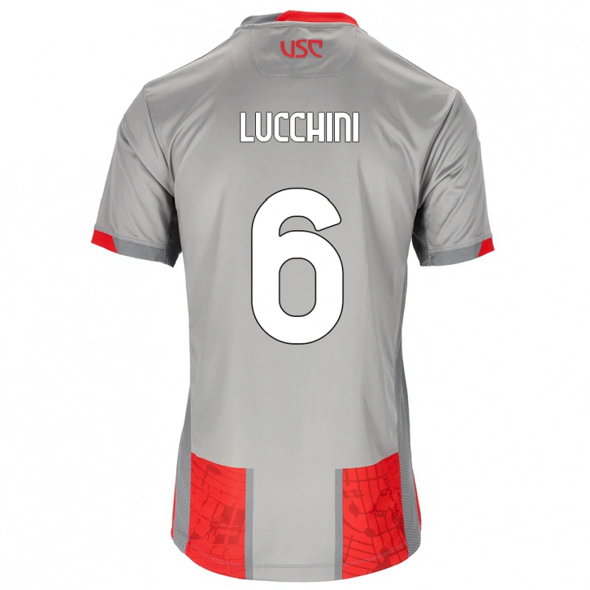Danxen Män Matteo Lucchini #6 Röd Grå Hemmatröja Matchtröjor 2025/26 Tröjor T-Tröja