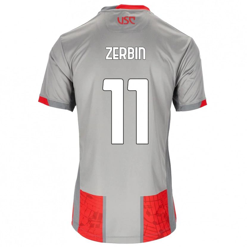 Danxen Män Alessio Zerbin #11 Röd Grå Hemmatröja Matchtröjor 2025/26 Tröjor T-Tröja