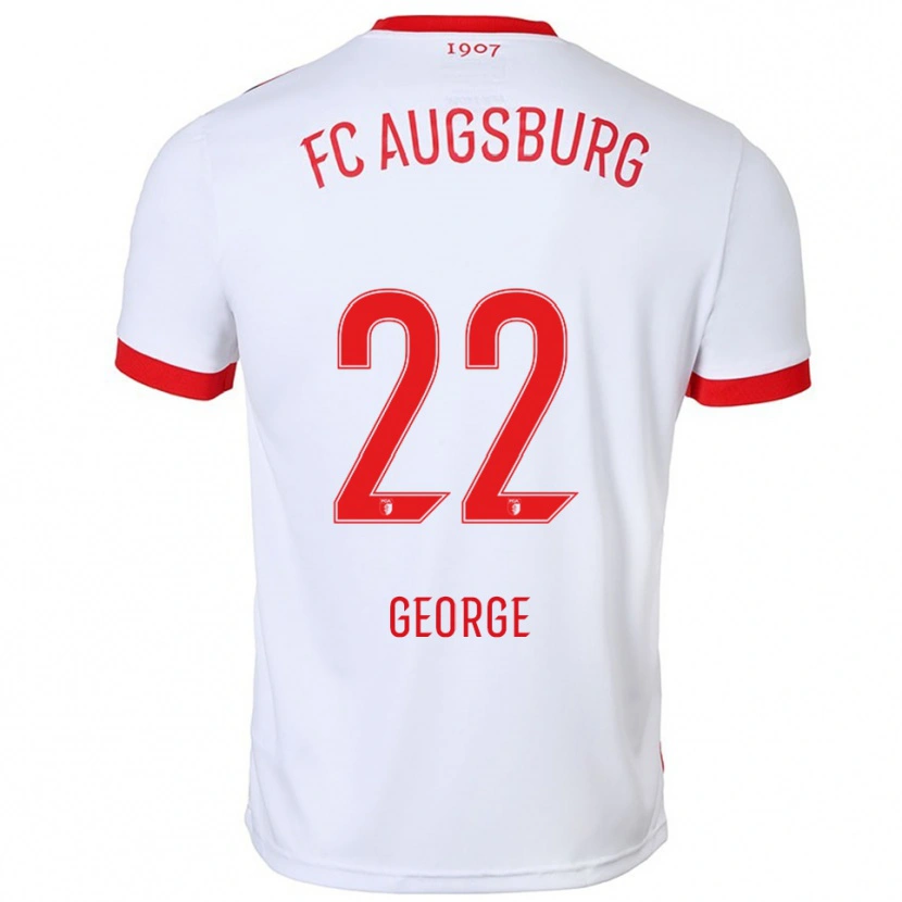 Danxen Män Noah George #22 Vit Röd Hemmatröja Matchtröjor 2025/26 Tröjor T-Tröja