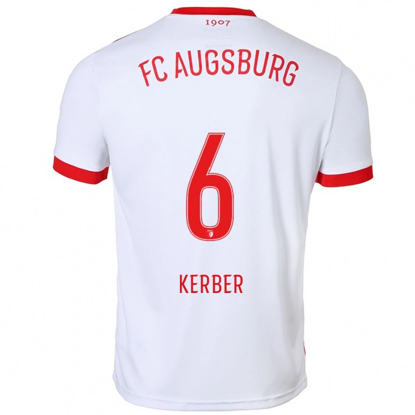 Danxen Män Luca Kerber #6 Vit Röd Hemmatröja Matchtröjor 2025/26 Tröjor T-Tröja