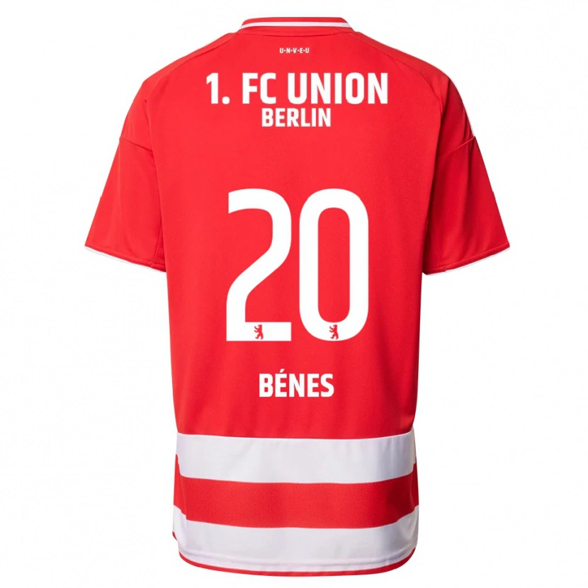 Danxen Män László Bénes #20 Röd Vit Hemmatröja Matchtröjor 2025/26 Tröjor T-Tröja