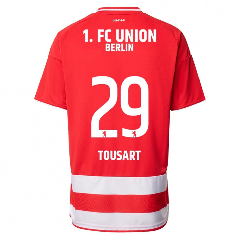 Danxen Män Lucas Tousart #29 Röd Vit Hemmatröja Matchtröjor 2025/26 Tröjor T-Tröja