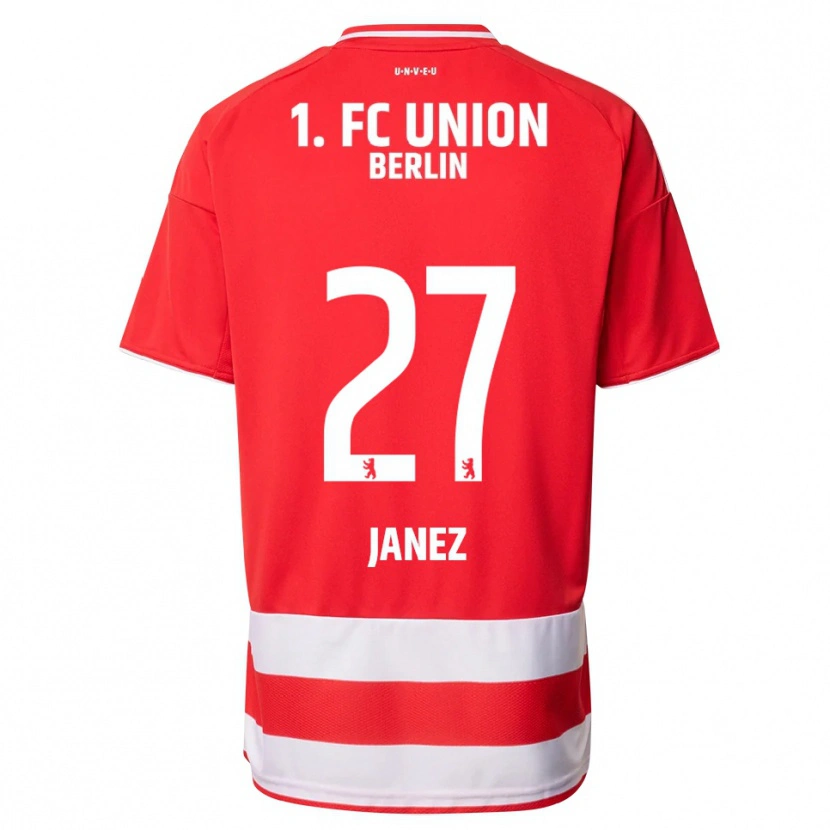 Danxen Män Korina Janež #27 Röd Vit Hemmatröja Matchtröjor 2025/26 Tröjor T-Tröja