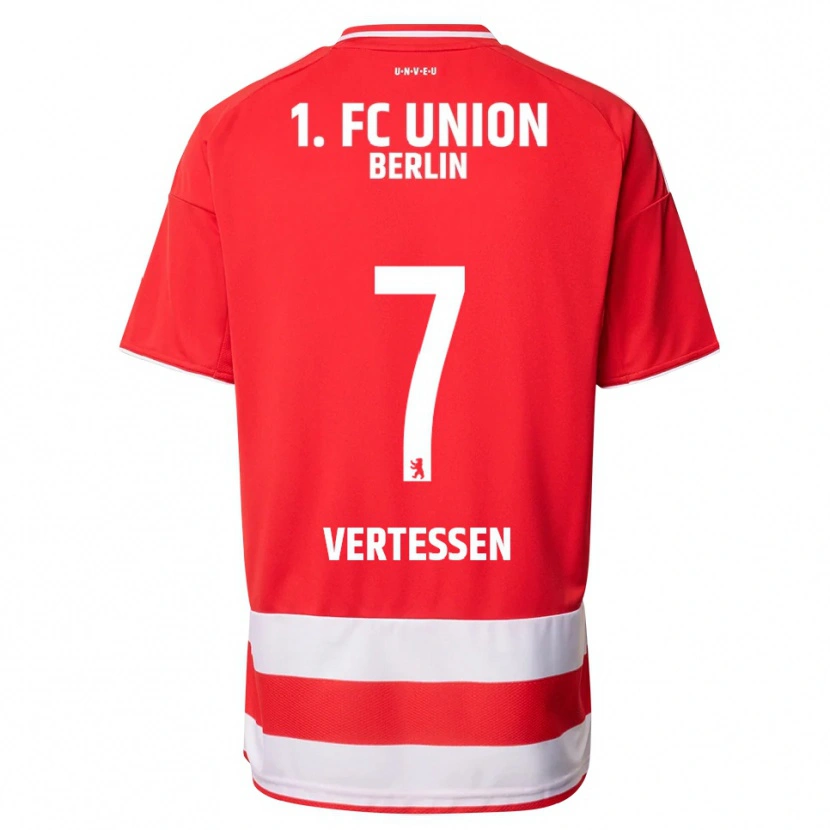 Danxen Män Yorbe Vertessen #7 Röd Vit Hemmatröja Matchtröjor 2025/26 Tröjor T-Tröja