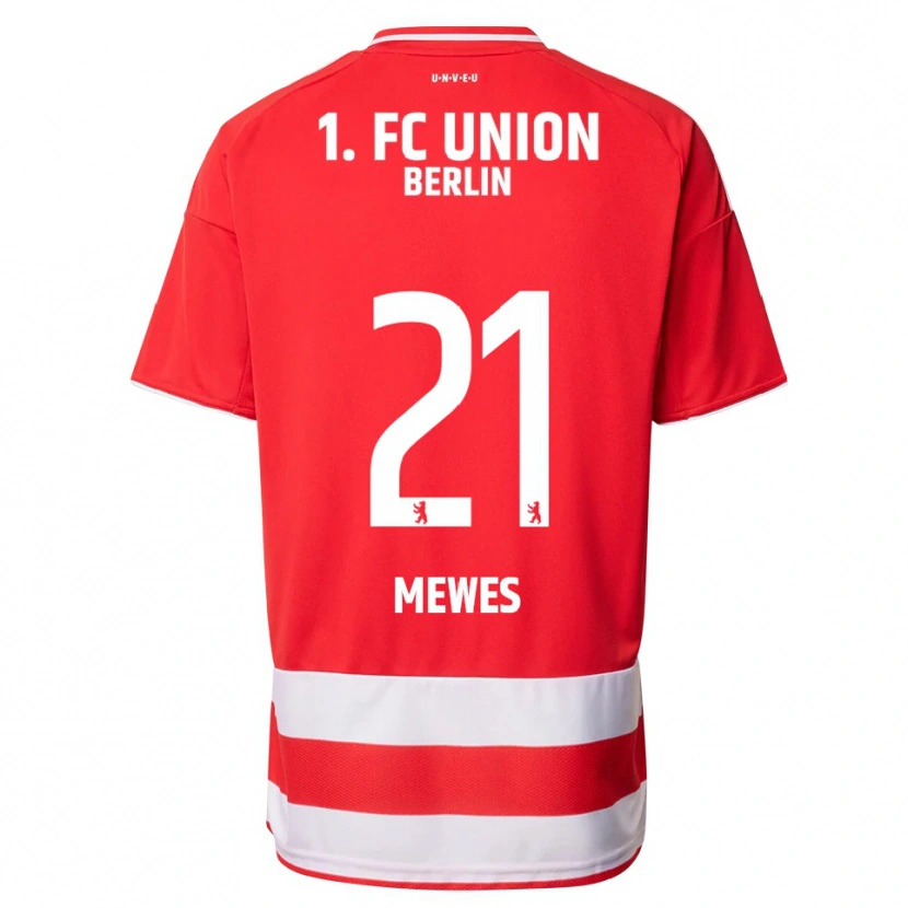 Danxen Män Gennaro Mewes #21 Röd Vit Hemmatröja Matchtröjor 2025/26 Tröjor T-Tröja