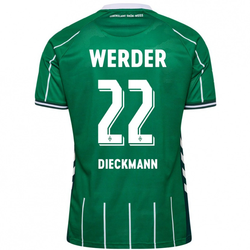 Danxen Män Rieke Dieckmann #22 Grön Vit Hemmatröja Matchtröjor 2025/26 Tröjor T-Tröja