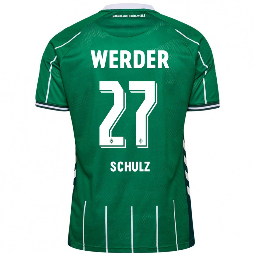 Danxen Män Ole Schulz #27 Grön Vit Hemmatröja Matchtröjor 2025/26 Tröjor T-Tröja