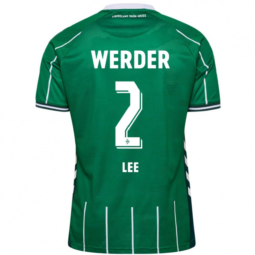 Danxen Män Gun-Woo Lee #2 Grön Vit Hemmatröja Matchtröjor 2025/26 Tröjor T-Tröja
