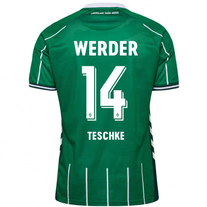 Danxen Män Tim Teschke #14 Grön Vit Hemmatröja Matchtröjor 2025/26 Tröjor T-Tröja