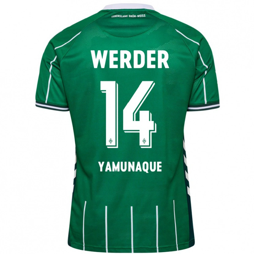 Danxen Män Rafael Pascual Ramirez Yamunaque #14 Grön Vit Hemmatröja Matchtröjor 2025/26 Tröjor T-Tröja