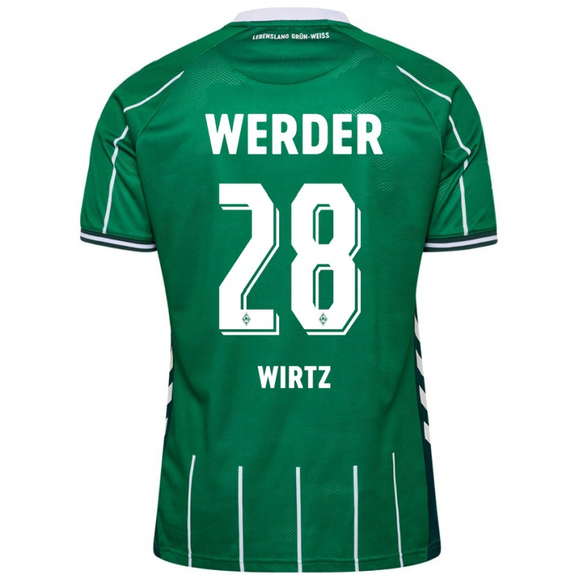 Danxen Män Juliane Wirtz #28 Grön Vit Hemmatröja Matchtröjor 2025/26 Tröjor T-Tröja