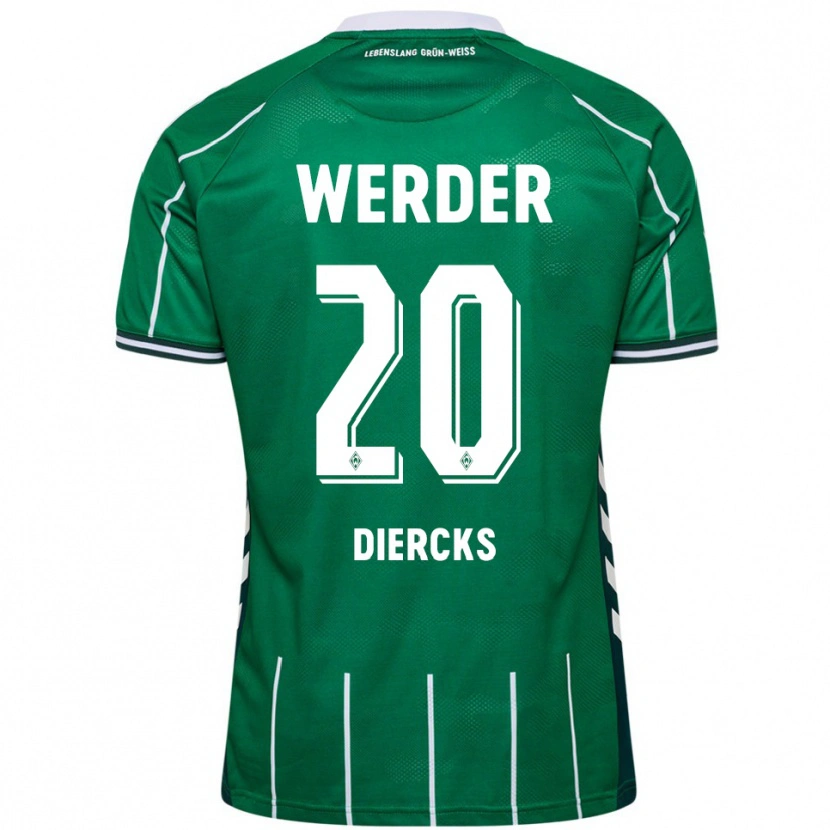 Danxen Män Lewis Diercks #20 Grön Vit Hemmatröja Matchtröjor 2025/26 Tröjor T-Tröja