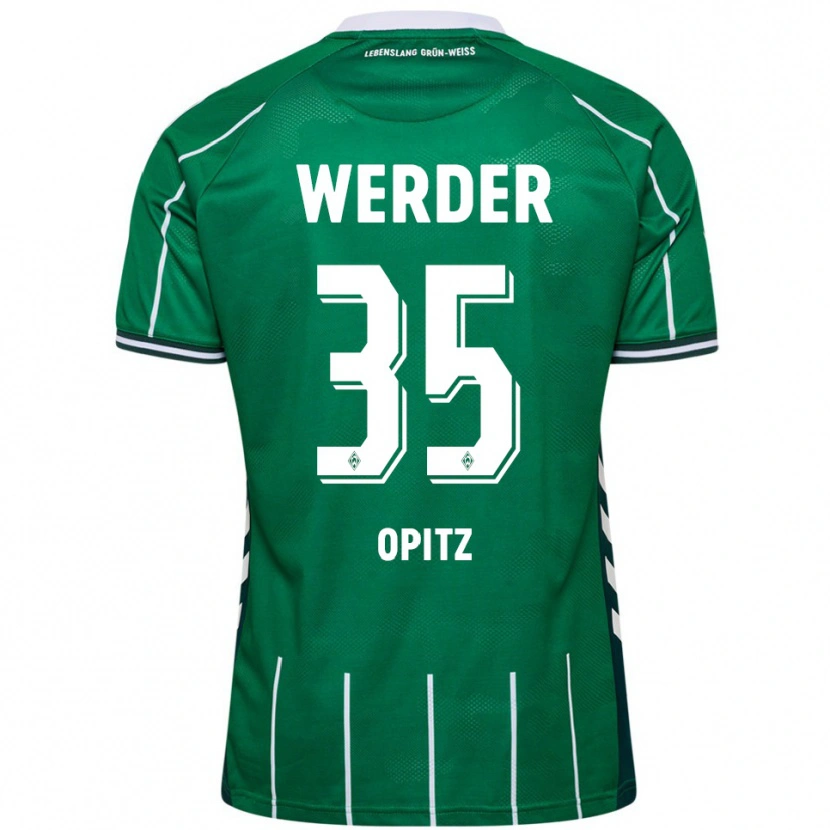 Danxen Män Leon Opitz #35 Grön Vit Hemmatröja Matchtröjor 2025/26 Tröjor T-Tröja