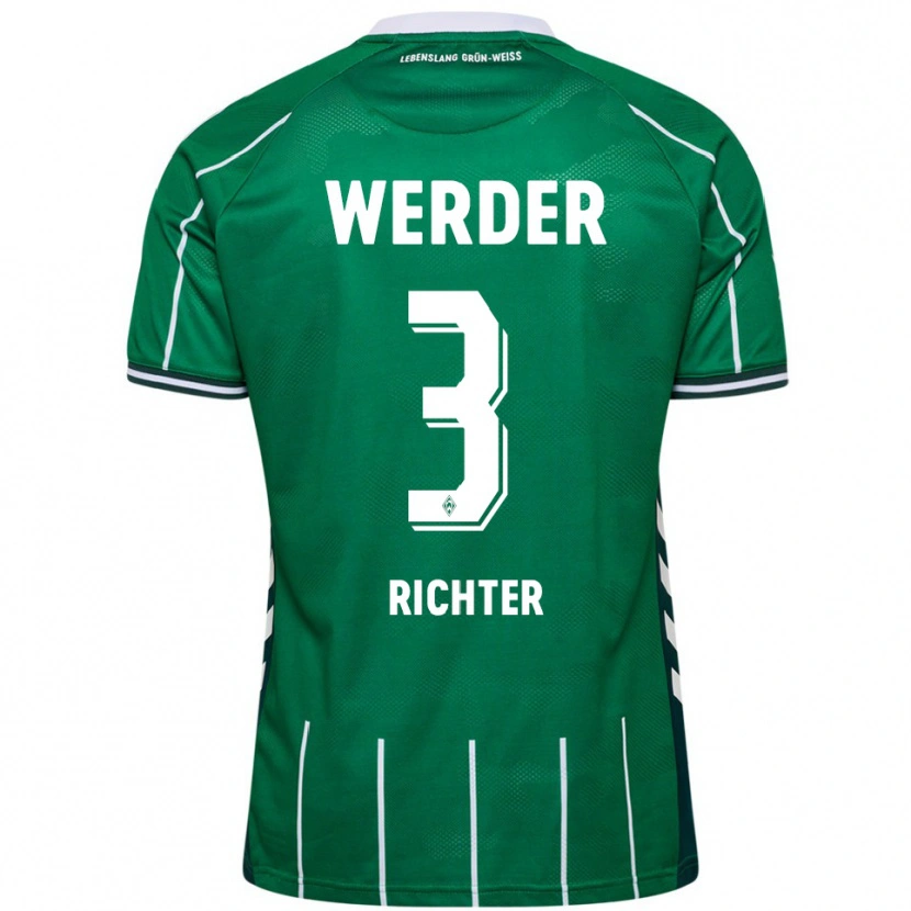 Danxen Män Mathis Richter #3 Grön Vit Hemmatröja Matchtröjor 2025/26 Tröjor T-Tröja